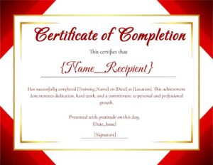 ActiveMerge Certificate of Completion Template