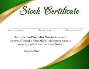 ActiveMerge Stocks Certificate Template