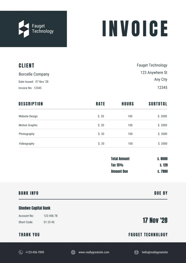 activemege invoice sample 1