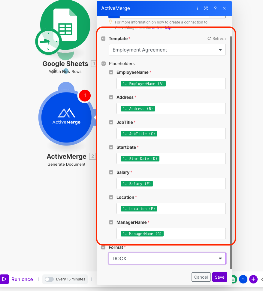 How HR Teams Can Auto-Generate Employment Contracts from a Hiring Spreadsheet Using Make and ActiveMerge image 9
