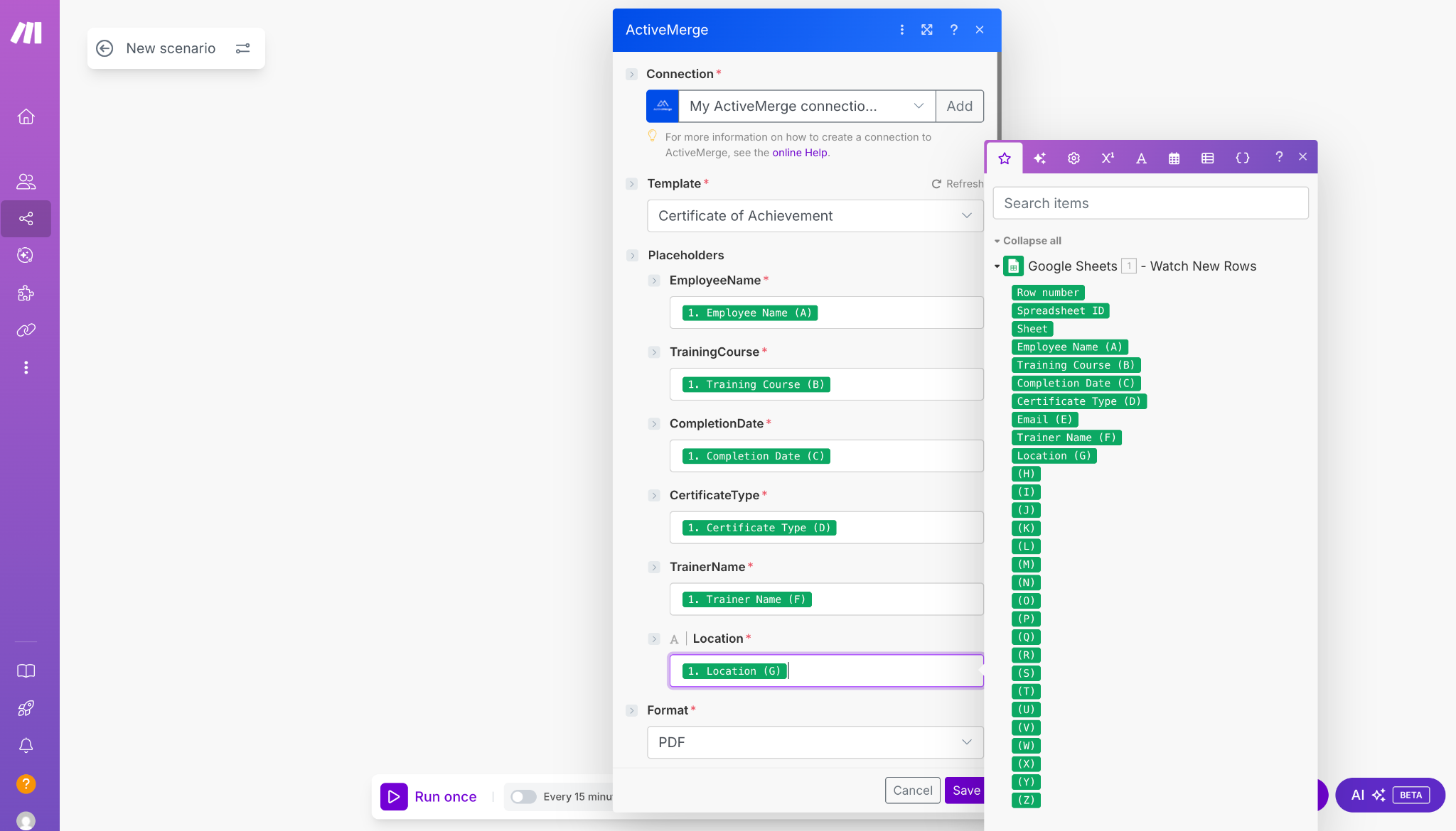 How to Automate Employee Certificate Generation for Training and Recognition with Make and ActiveMerge image 7