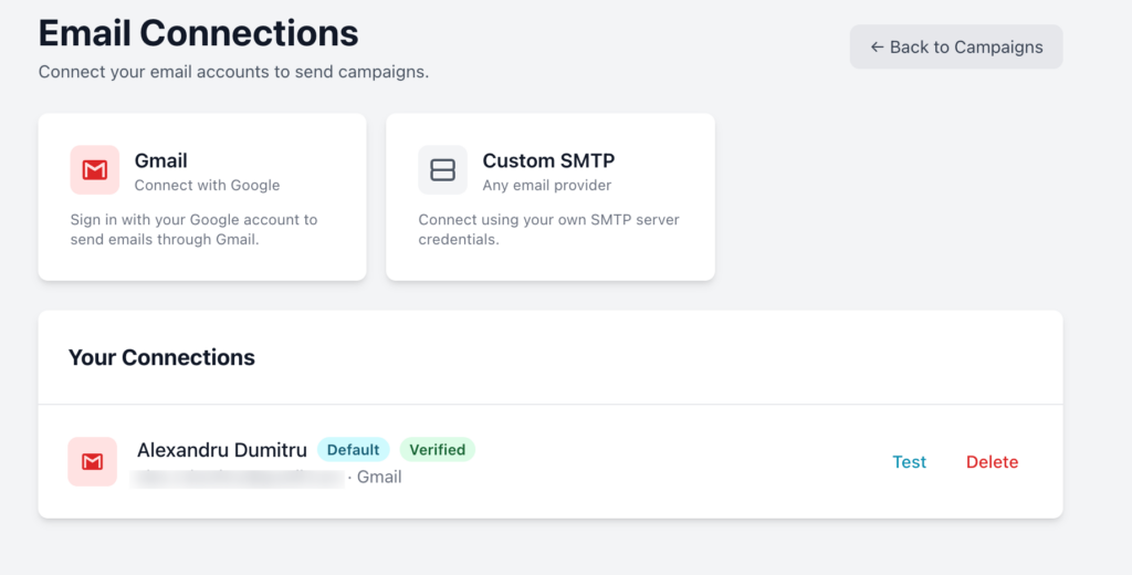 email connections activemerge