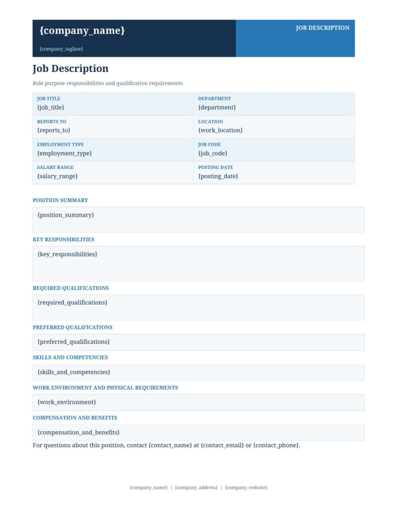 job description template
